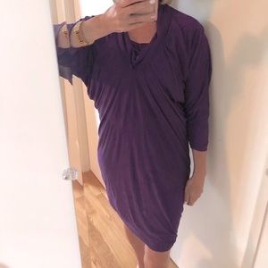 Yigal Azrouel Rouched Purple Dress